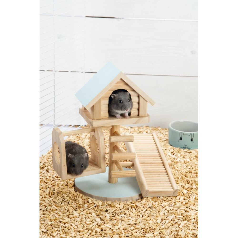 Beeztees Speelhuis Lovy Hout - Mint 2 Beeztees Speelhuis Lovy Hout - Mint - Afbeelding 2